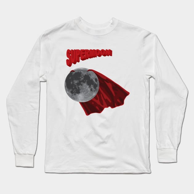 Supermoon Long Sleeve T-Shirt by sirtoddington